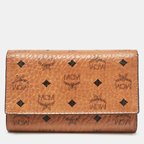 Cognac Visetos Coated Canvas Trifold Wallet - MCM - Modalova