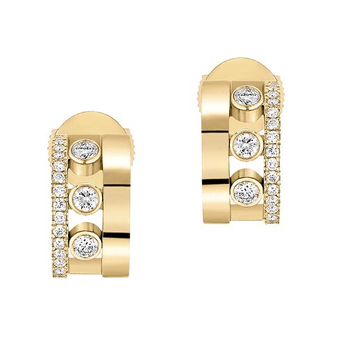 K Gold Diamond Move Romane Mini Hoop Earrings - Messika - Modalova