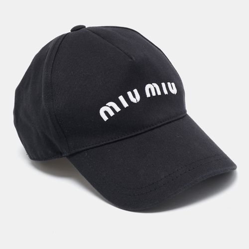 Logo Embroidered Cotton Baseball Cap S - Miu Miu - Modalova