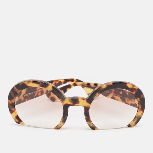 Tortoise Gradient SMU07Q-A Rasoir Half Rim Sunglasses - Miu Miu - Modalova