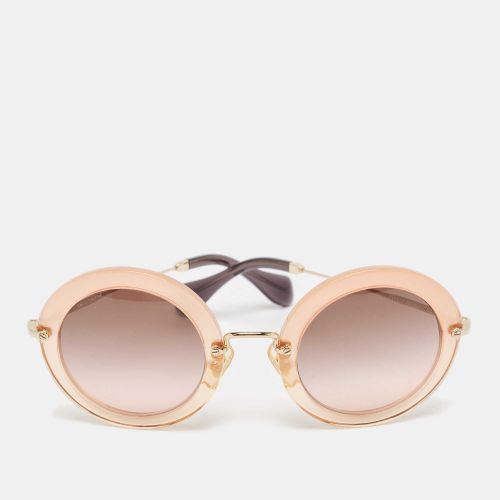 Peach/Brown Gradient SMU13N Round Sunglasses - Miu Miu - Modalova