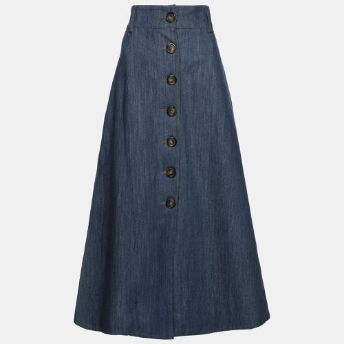 Denim Button Front Midi Skirt M - Miu Miu - Modalova