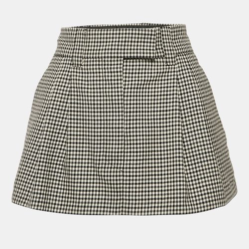 Gingham Wool Knife Pleated Mini Skirt XS - Miu Miu - Modalova