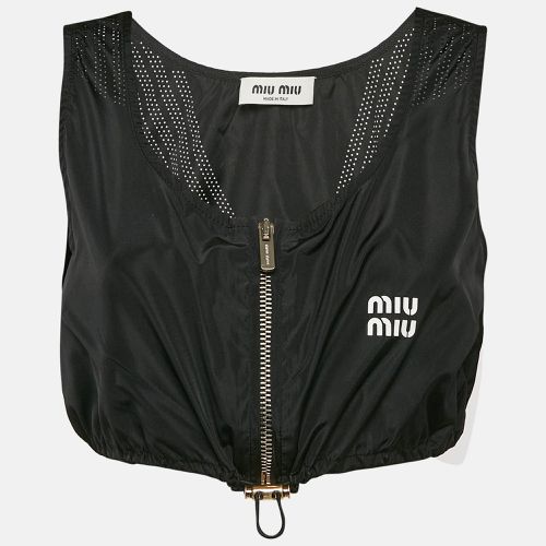 Technical Silk Perforated Detail Crop Top XS - Miu Miu - Modalova