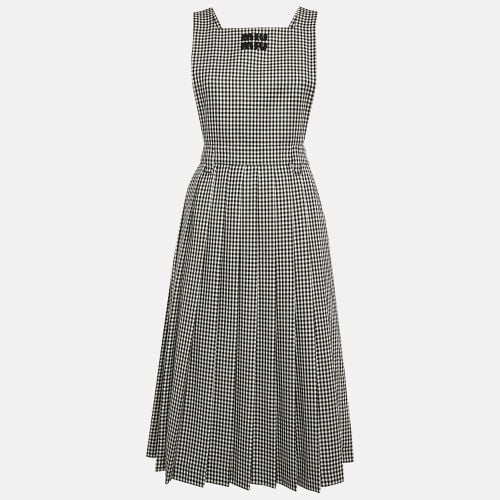 White Gingham Wool Jumper Midi Dress S - Miu Miu - Modalova