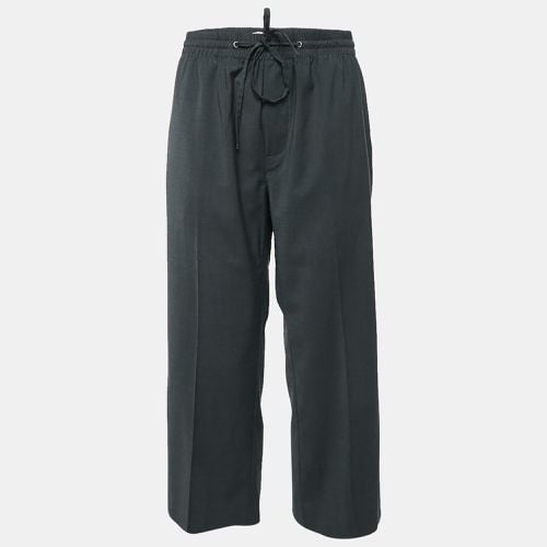 Charcoal Wool Blend Straight Leg Trousers M - Miu Miu - Modalova