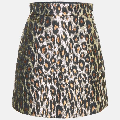 Leopard Pattern Lurex Mini Skirt S - Miu Miu - Modalova