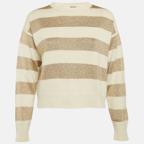 Striped Lurex Knit Sweater S - Miu Miu - Modalova