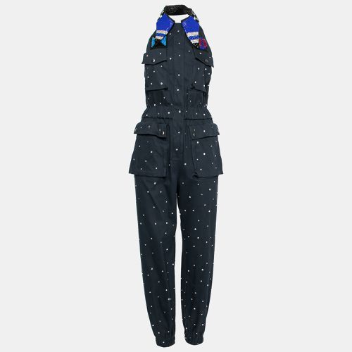 Embellished Cotton Bead Embroidered Halter Neck Jumpsuit S - Miu Miu - Modalova