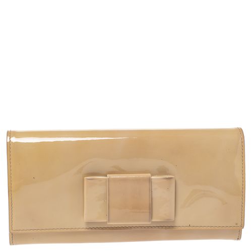 Patent Leather Bow Continental Wallet - Miu Miu - Modalova