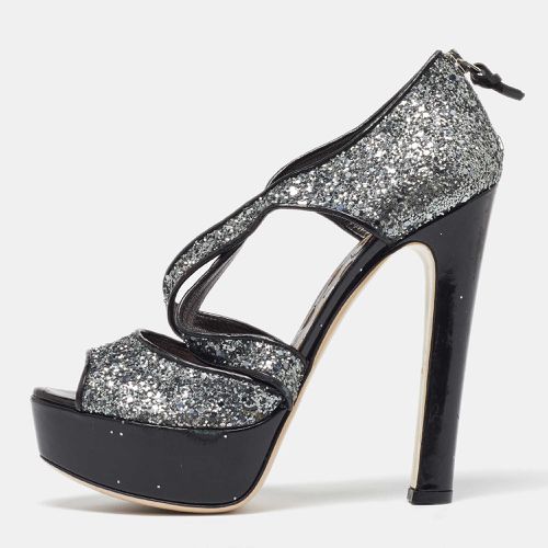 Metallic Coarse Glitter Platform Sandals Size 38.5 - Miu Miu - Modalova