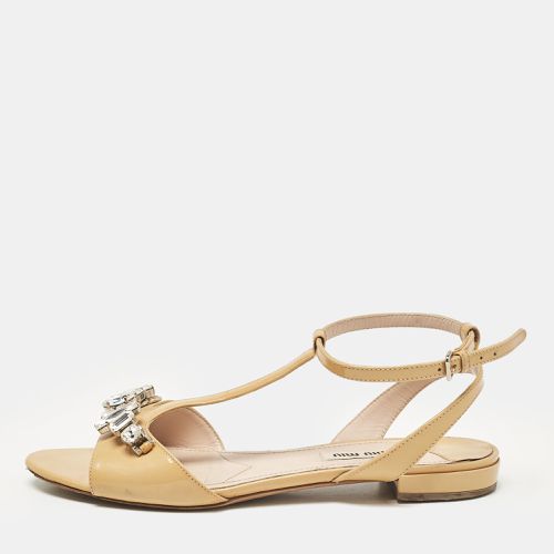 Patent Leather Ankle Strap Sandals Size 37.5 - Miu Miu - Modalova