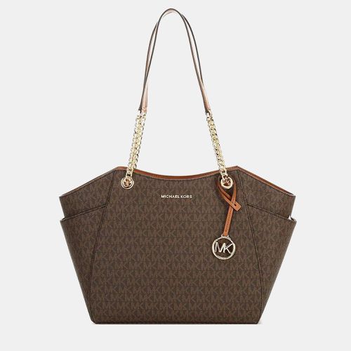 Signature and Leather Jet Tote Bag - Michael Kors - Modalova