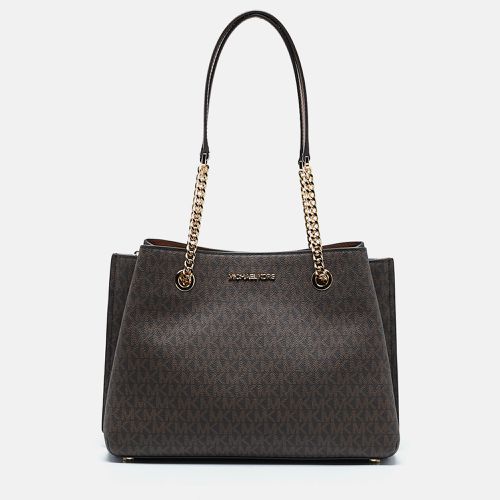 Signature Coated Canvas and Leather Teagan Tote - Michael Kors - Modalova