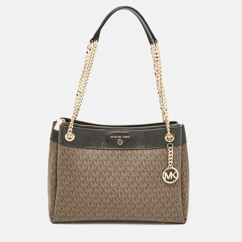 Black Signature Canvas Susan Shoulder Bag - Michael Kors - Modalova