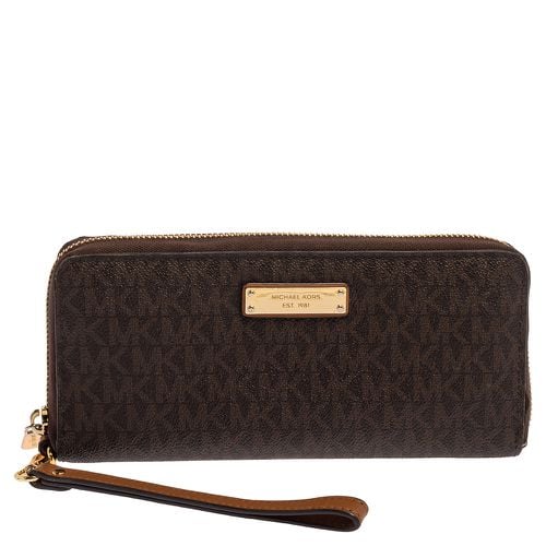 Monogram Coated Canvas Zip Around Wristlet Wallet - Michael Kors - Modalova