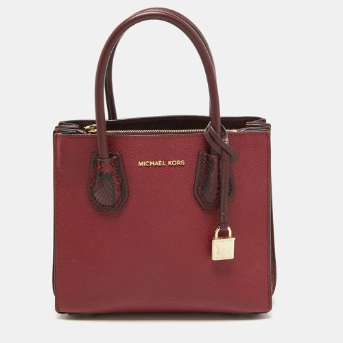 Burgundy Leather Small Mercer Tote - Michael Kors - Modalova