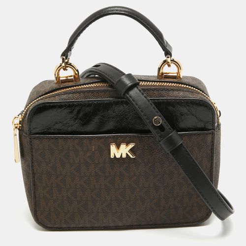 Black Signature Coated Canvas and Leather Top Handle Bag - Michael Kors - Modalova