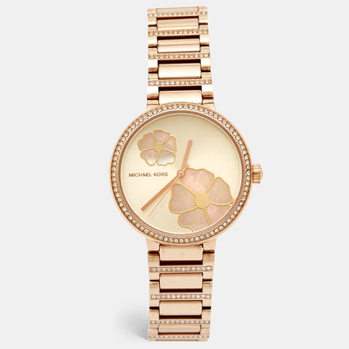 Champagne Mother Of Pearl PVD Coated Stainless Steel Courtney MK3836 Women's Wristwatch 36 mm - Michael Kors - Modalova