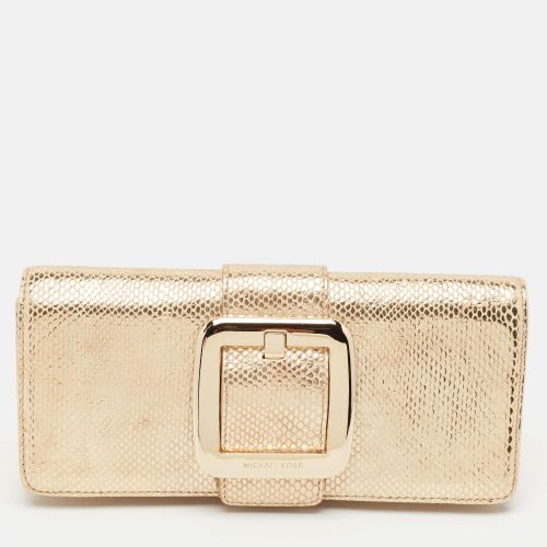 Snake Effect Suede Sutton Clutch - MICHAEL Michael Kors - Modalova