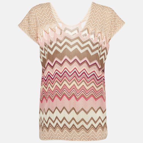 Chevron Knit Cut-Out Detail Sheer Top M - Missoni - Modalova