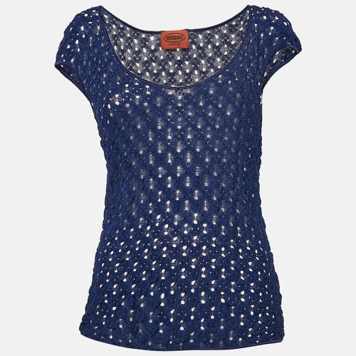 Missoni Blue Patterned Knit Top L - Missoni - Modalova