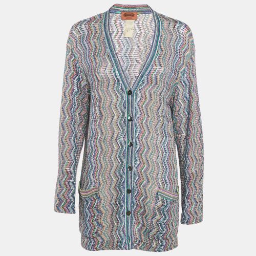 Crochet Button Front Sheer Cardigan M - Missoni - Modalova