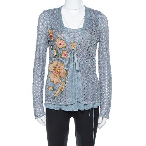 Lurex Knit Crystal Embellished Top and Cardigan Set L - Missoni - Modalova