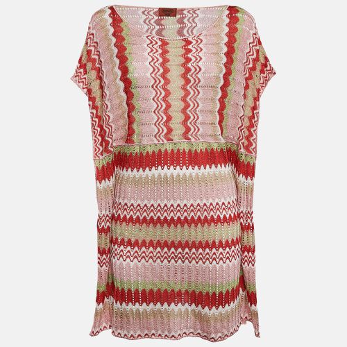 Red Pointelle Lurex Knit Cover-Up Mini Dress M - Missoni Mare - Modalova