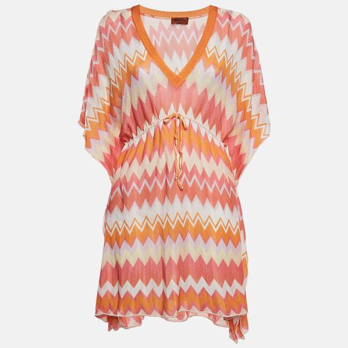 Chevron Knit Drawstring Cover-Up Kaftan Dress S - Missoni Mare - Modalova