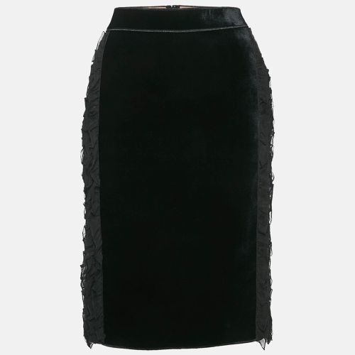 Nº21 Silk and Velvet Ruffled Pencil Skirt M - N21 - Modalova