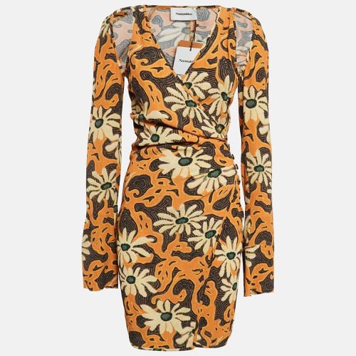 Floral Print Crepe Cut-Out Mini Wrap Dress S - Nanushka - Modalova