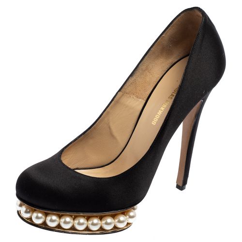 Satin Casati Faux Pearl Platform Pumps Size 38 - Nicholas Kirkwood - Modalova