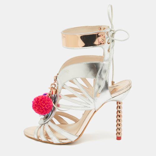 Mirrored Leather Yasmina Pom Pom Embellished Sandals Size 37 - Sophia Webster - Modalova