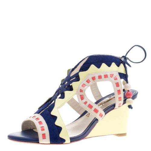 Leather and Suede Raya Wedge Sandals Size 36 - Sophia Webster - Modalova