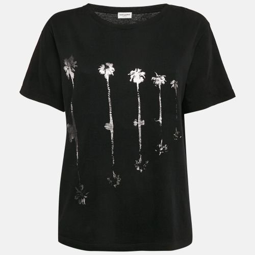 Saint Laurent Printed Cotton Crew Neck T-Shirt L - Saint Laurent Paris - Modalova