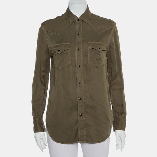 Military Lyocell Button Front Shirt M - Saint Laurent Paris - Modalova