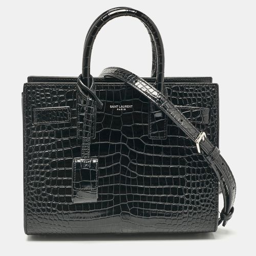 Saint Laurent Croc Embossed Leather Nano Classic Sac De Jour Tote - Saint Laurent Paris - Modalova