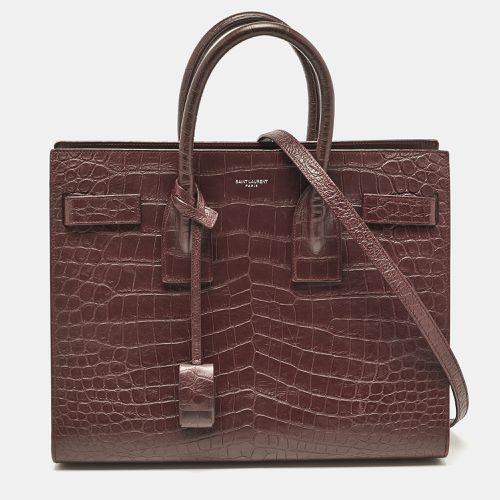 Saint Laurent Croc Embossed Leather Small Sac De Jour Tote - Saint Laurent Paris - Modalova