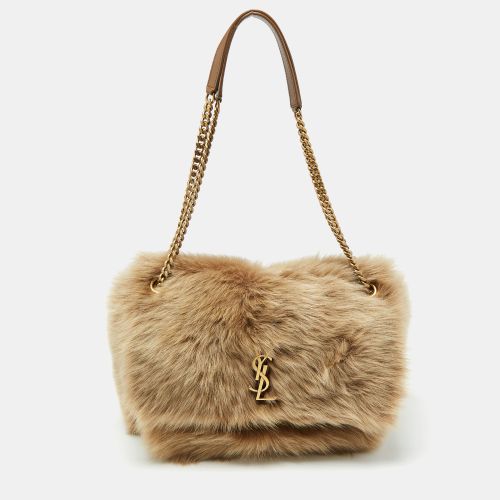 Saint Laurent Shearling Fur and Leather Large Niki Shoulder Bag - Saint Laurent Paris - Modalova