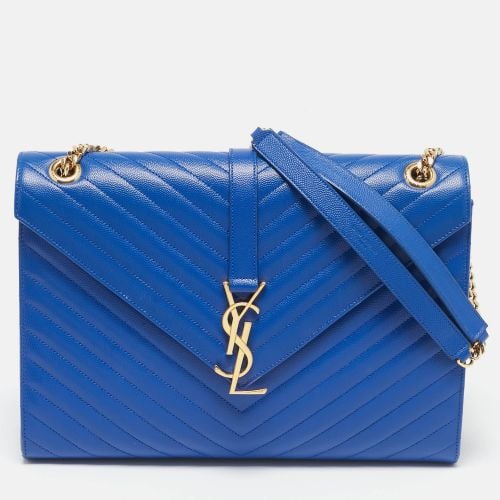 Saint Laurent Chevron Leather Large Monogram Envelope Shoulder Bag - Saint Laurent Paris - Modalova