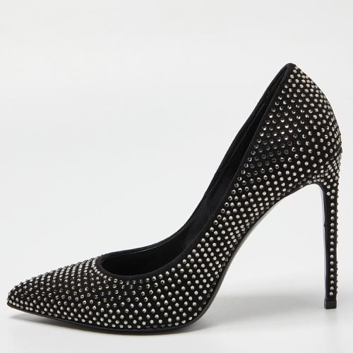 Saint Laurent Suede Crystal Embellished Pointed Pumps Size 38 - Saint Laurent Paris - Modalova