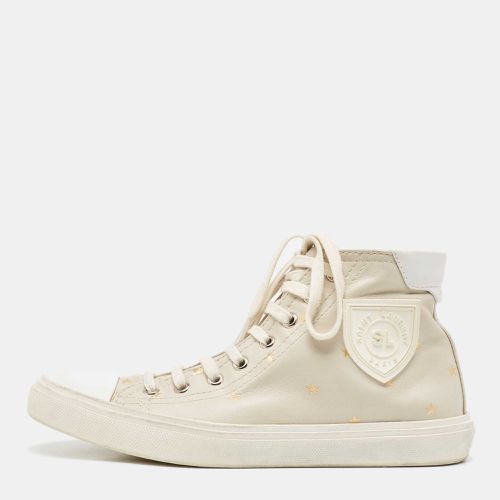 Saint Laurent /White Leather Bedford Star Print High Top Sneakers Size 36 - Saint Laurent Paris - Modalova