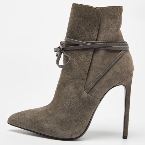 Saint Laurent Suede Pointed Toe Ankle Boots Size 38.5 - Saint Laurent Paris - Modalova