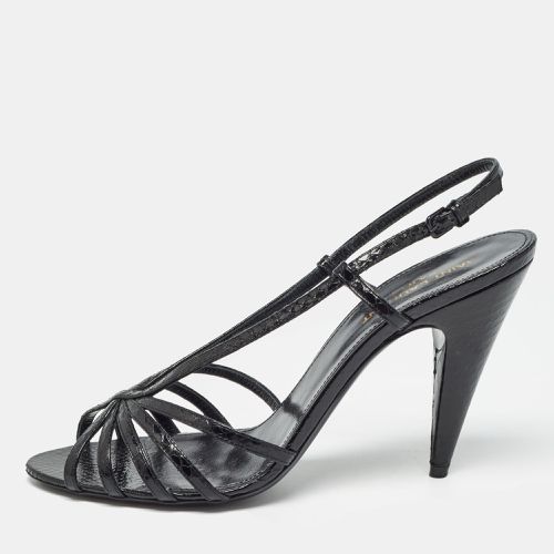 Saint Laurent Embossed Python Strappy Slingback Sandals Size 39 - Saint Laurent Paris - Modalova