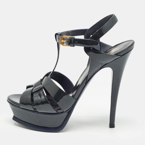 Saint Laurent Patent Leather Tribute Sandals Size 37.5 - Saint Laurent Paris - Modalova