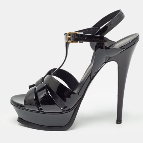 Saint Laurent Patent Leather Tribute Ankle Strap Sandals Size 38.5 - Saint Laurent Paris - Modalova