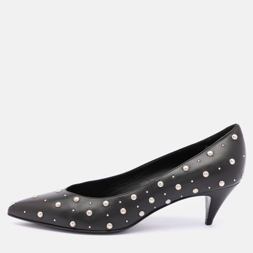 Saint Laurent Leather Embellished Pointed Toe Pumps Size 37 - Saint Laurent Paris - Modalova