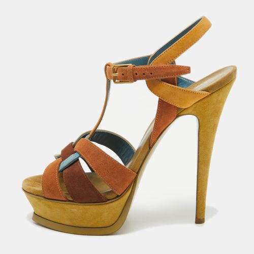 Saint Laurent Suede Tribute Ankle Strap Sandals Size 37 - Saint Laurent Paris - Modalova