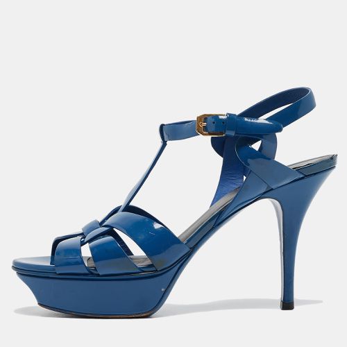 Saint Laurent Patent Leather Tribute Platform Sandals Size 38 - Saint Laurent Paris - Modalova